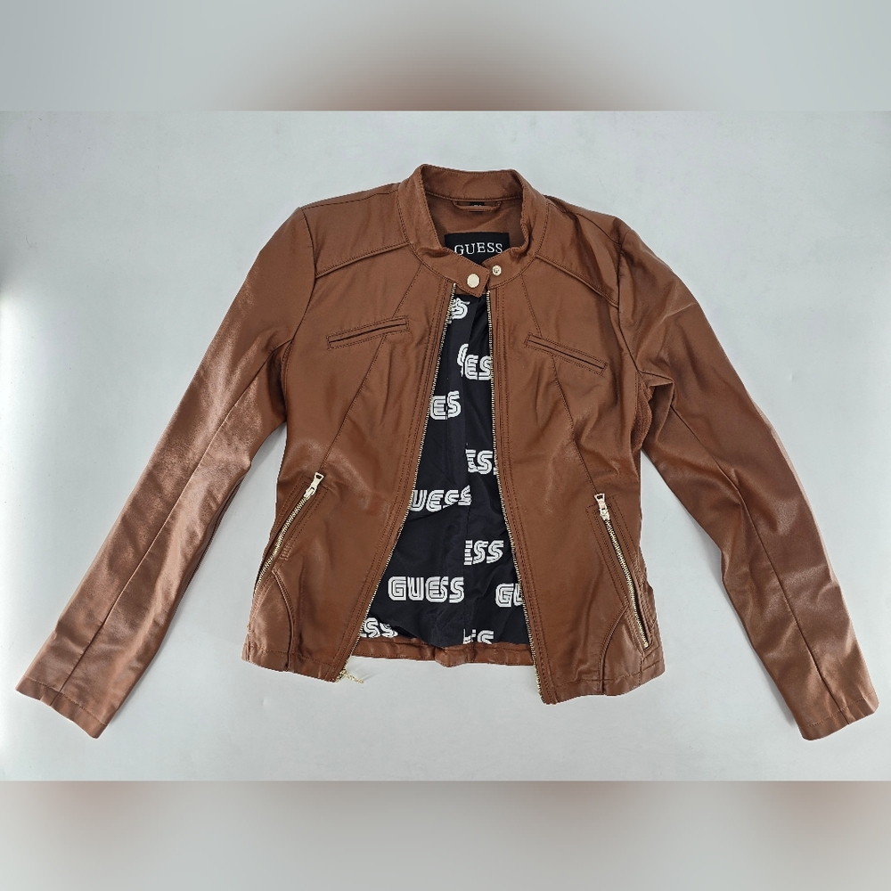 Guess Women's Tan Leather Jacket